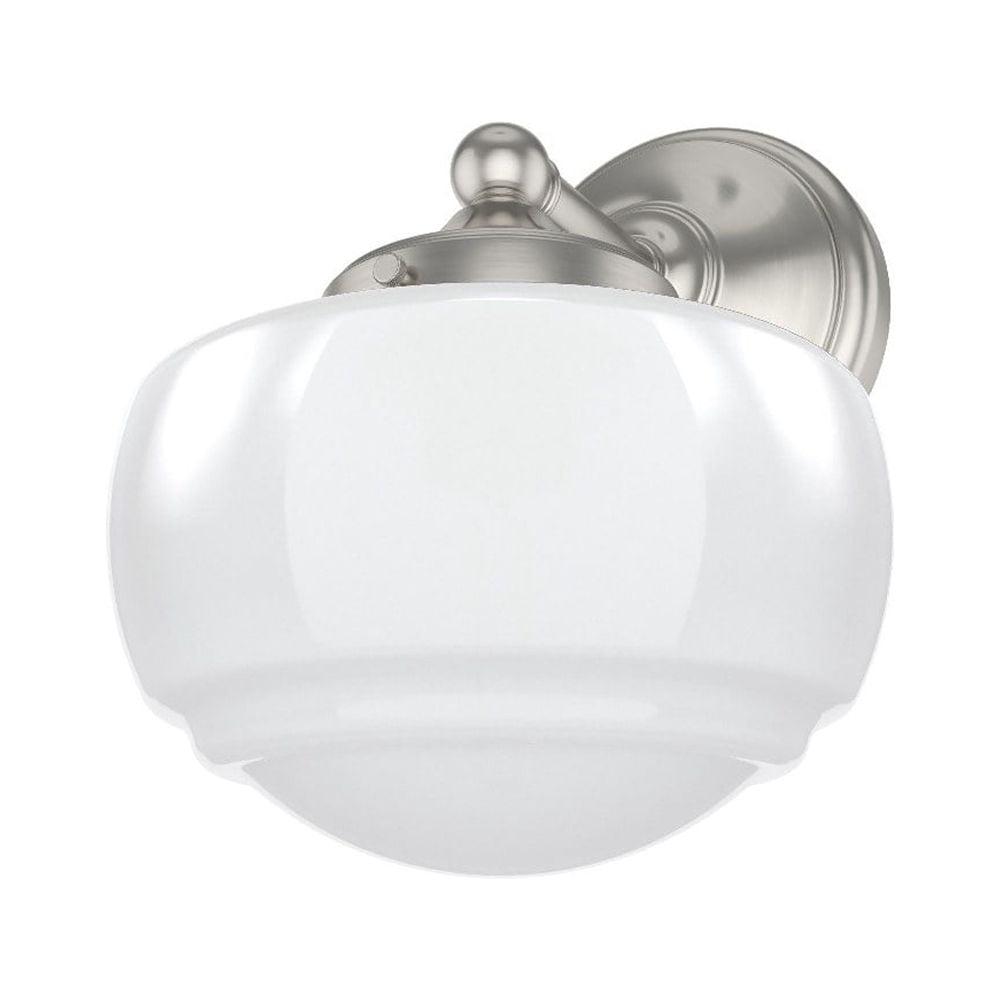 Saddle Creek Brushed Nickel Schoolhouse 1-Light Sconce