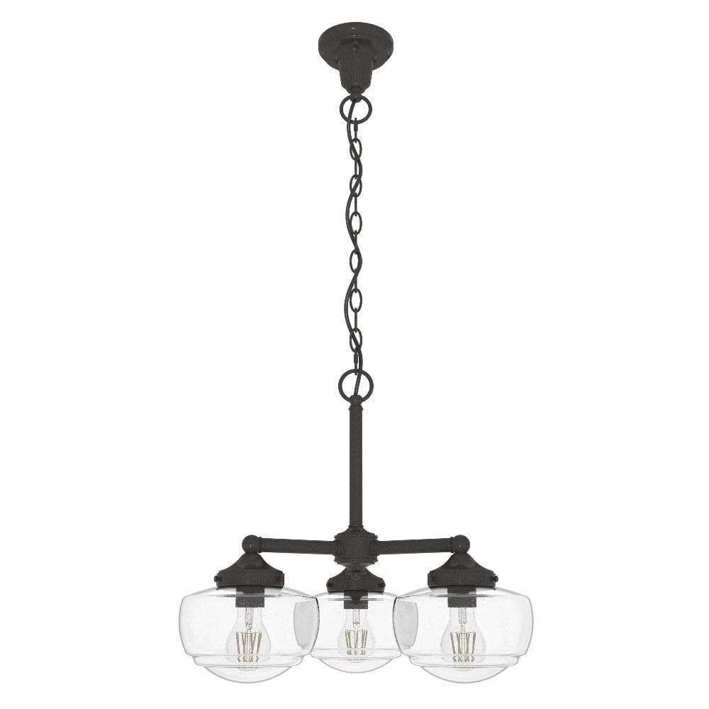 Noble Bronze Saddle Creek 3-Light Schoolhouse Chandelier