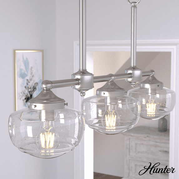 Saddle Creek 3 - Light Kitchen Island Linear Schoolhouse Chandelier