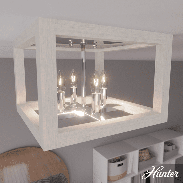 Hunter Fan Squire Manor 4 Light Flush Mount Ceiling Light Fixture