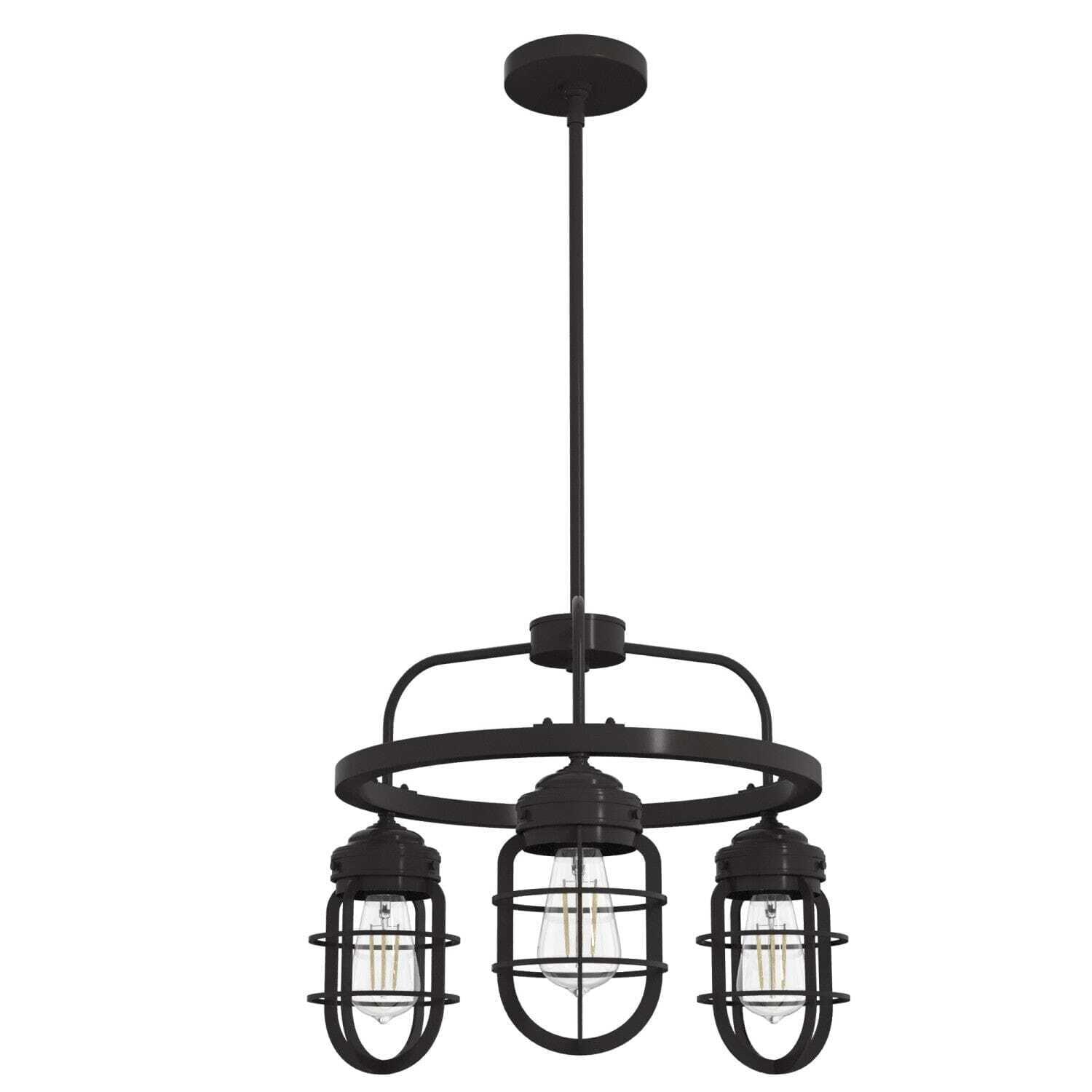 Starklake 3 Light Chandelier Statement Wagon Wheel Chandelier