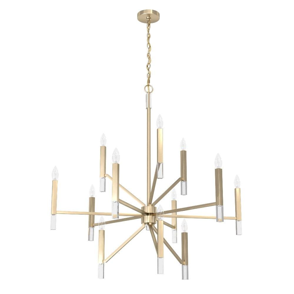 Sunjai 12 Light 3-Tier Sputnik Modern Linear Chandelier