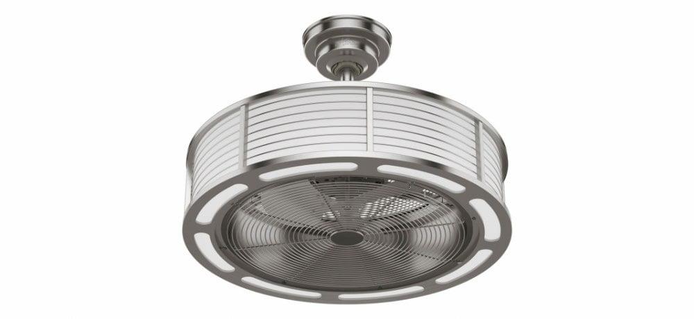 Tunley 22" Brushed Nickel LED Ceiling Fan with Wall Control