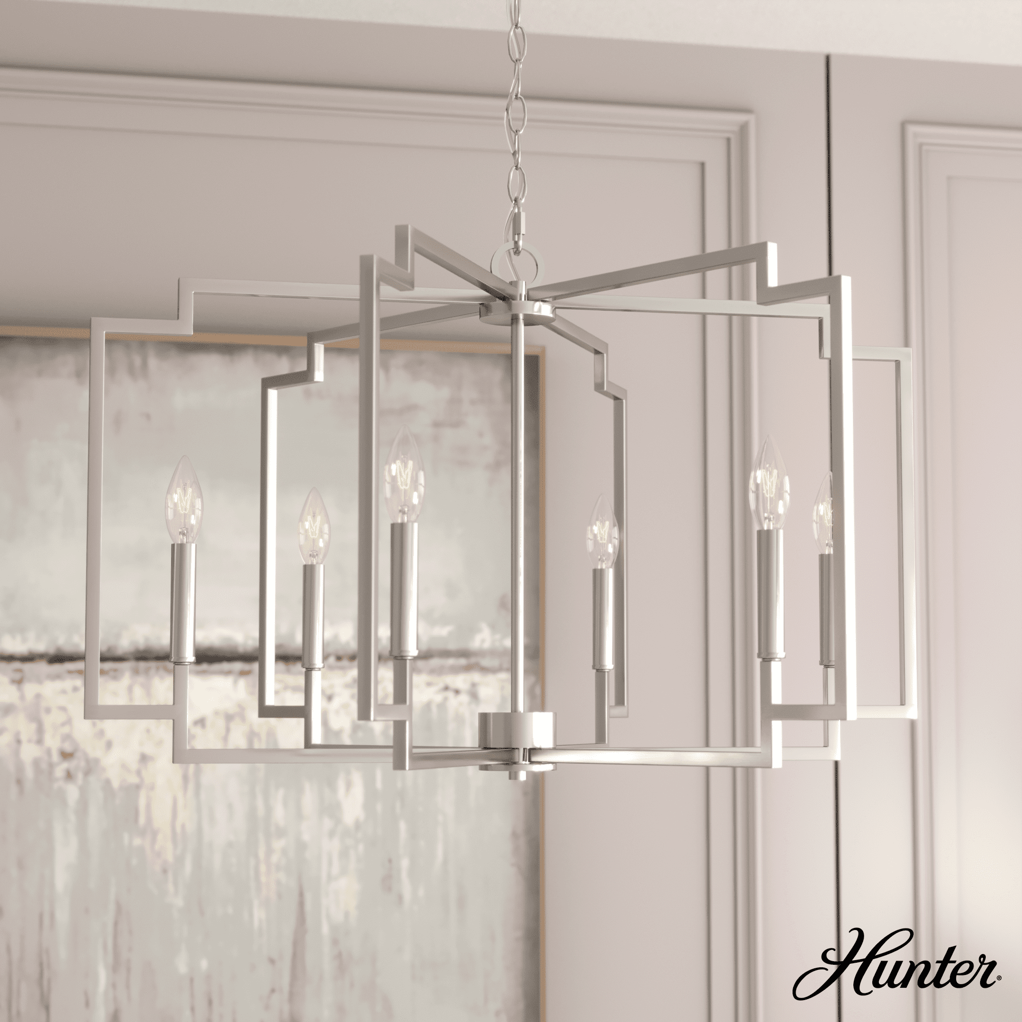 Hunter Fan Hunter 30 Inch Zoanne 6 Light Chandelier Ceiling Light Fixture