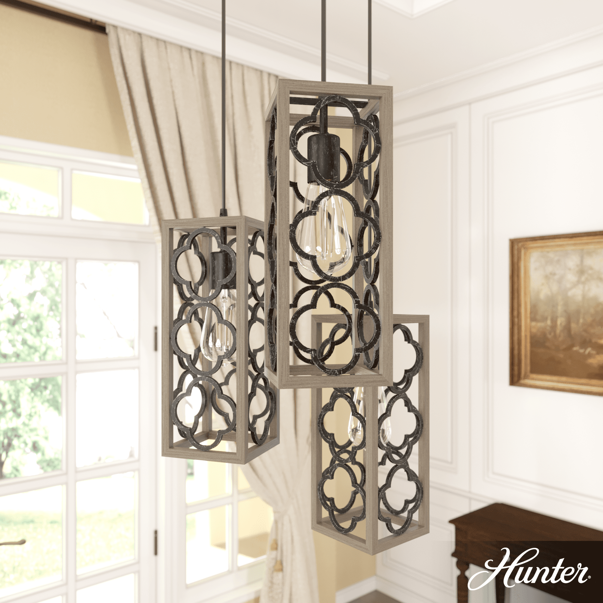 Gablecrest 3 Light Rectangle Cluster Pendant