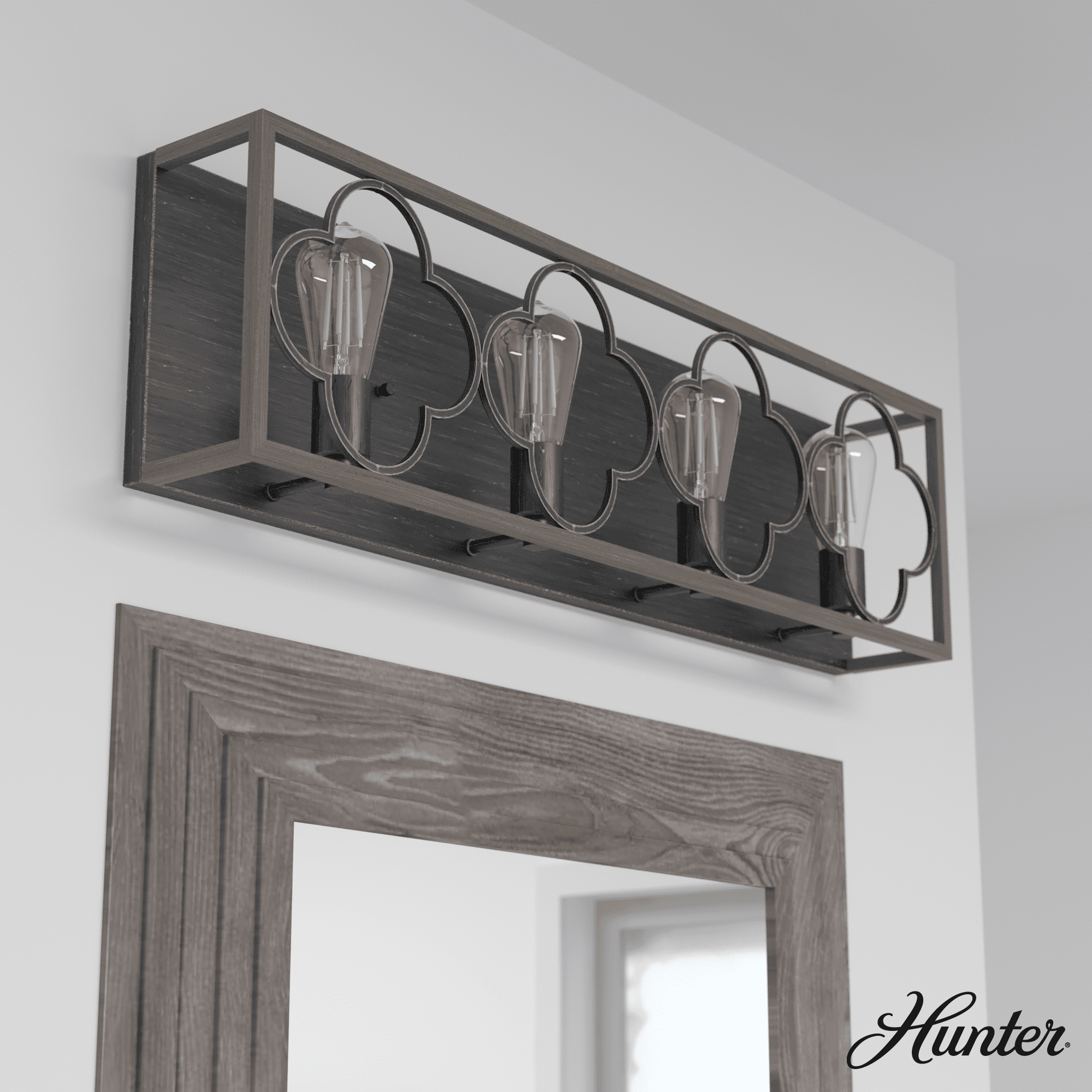 Gablecrest 4 Light  Flush Mount Bathroom Vanity Wall Light Fixture
