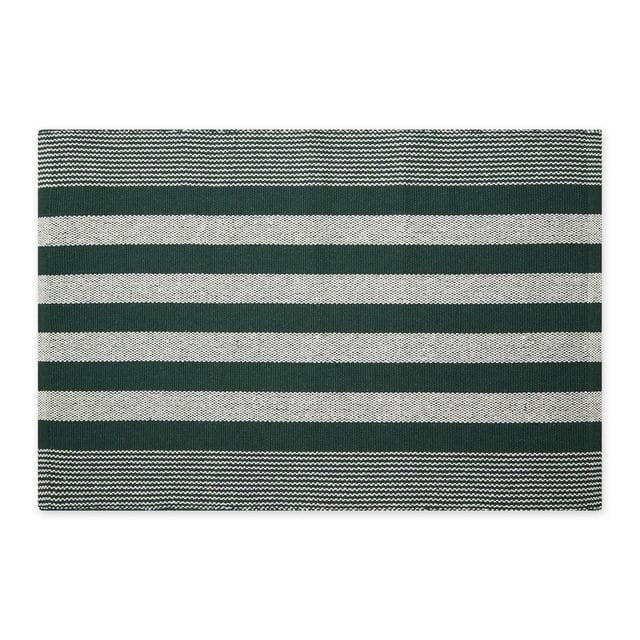 Design Imports CABANA STRIPE - HUNTER GREEN - 2 X 3 FT