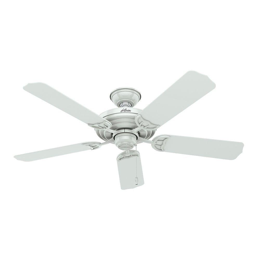 Hunter 52" White Indoor/Outdoor Ceiling Fan with Reversible Blades