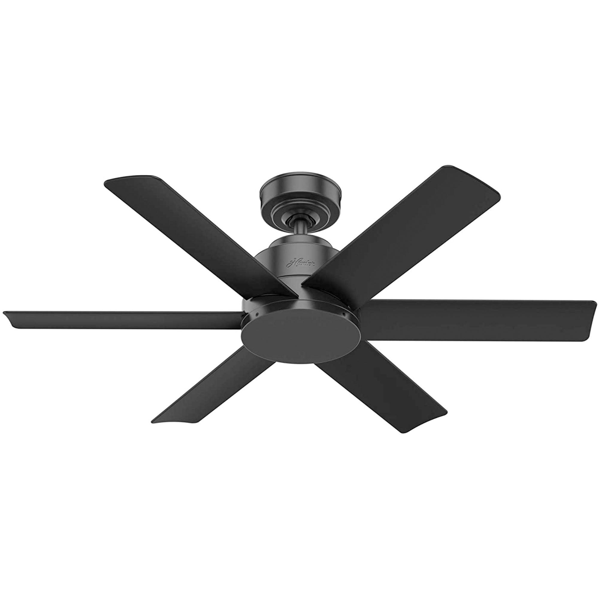 Kennicott Matte Black 44" Outdoor Ceiling Fan with Wall Control