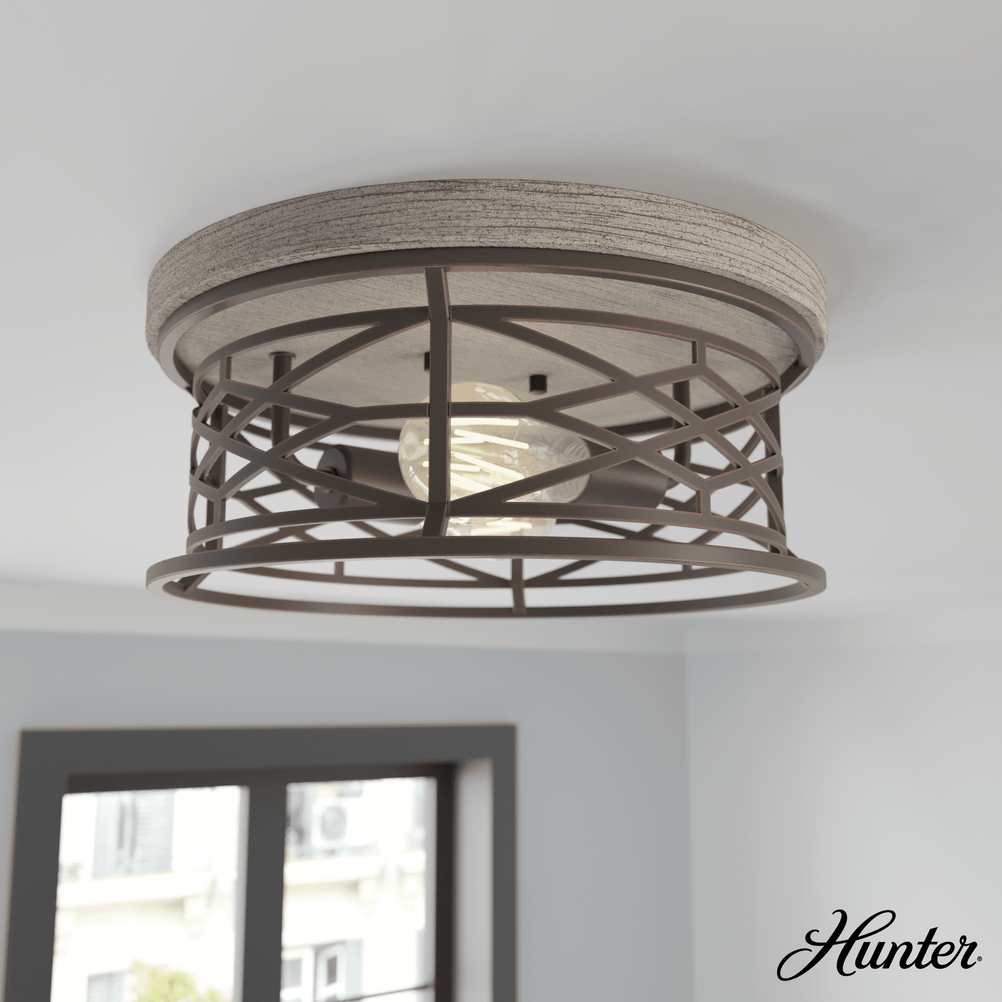 Langwood 2 - Light 13.25'' Unique/Statement Circle Flush Mount