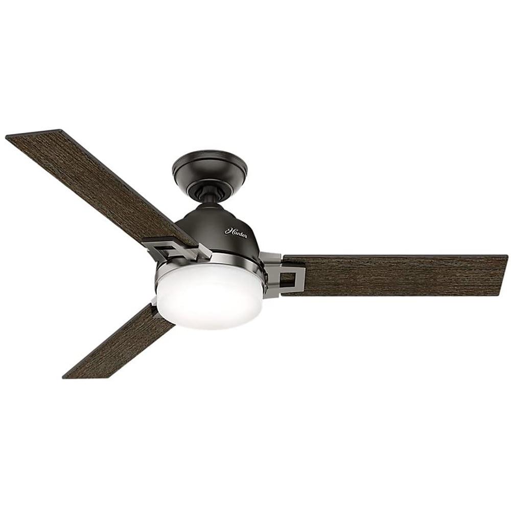 48'' Brushed Nickel 3-Blade Ceiling Fan with LED Light and Remote