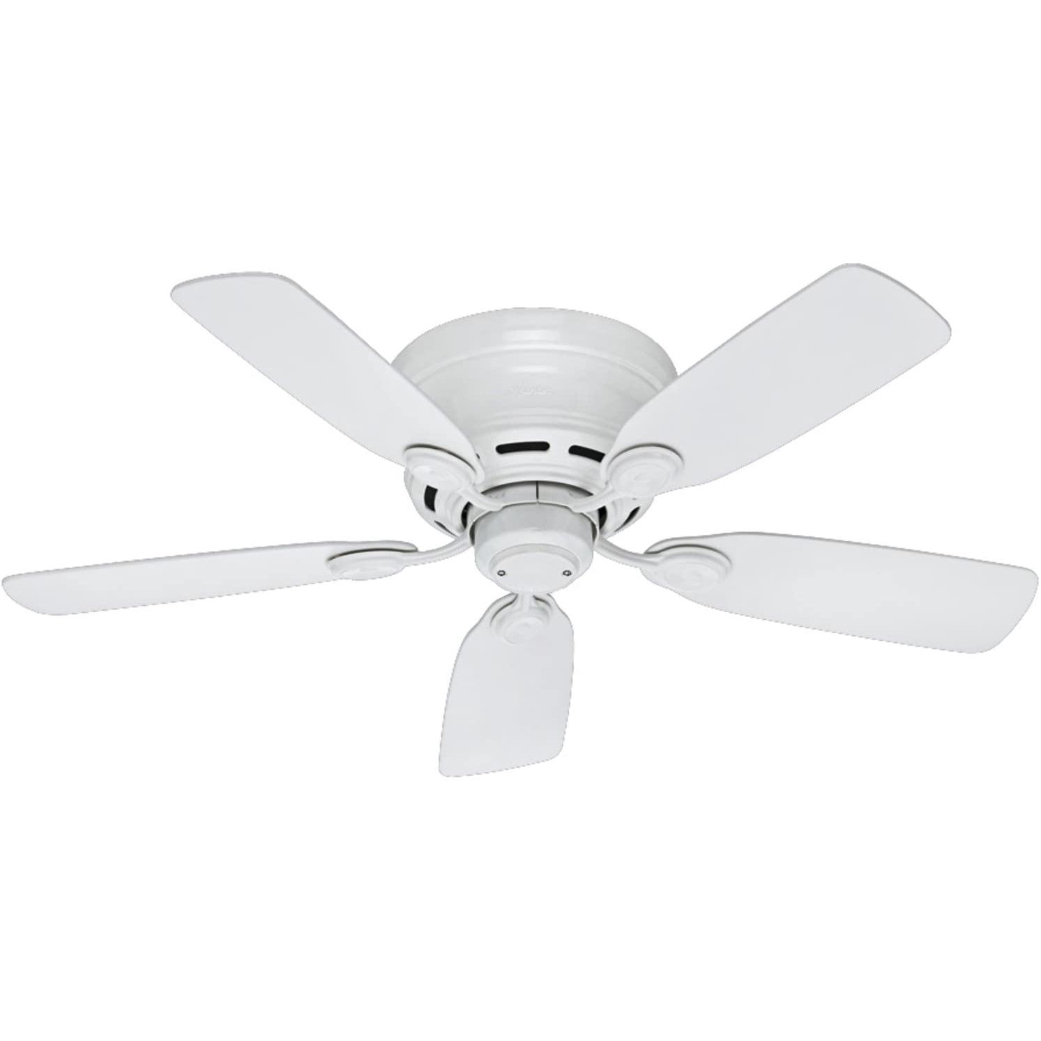 Sleek 42" White and Light Wood Low Profile Indoor Ceiling Fan