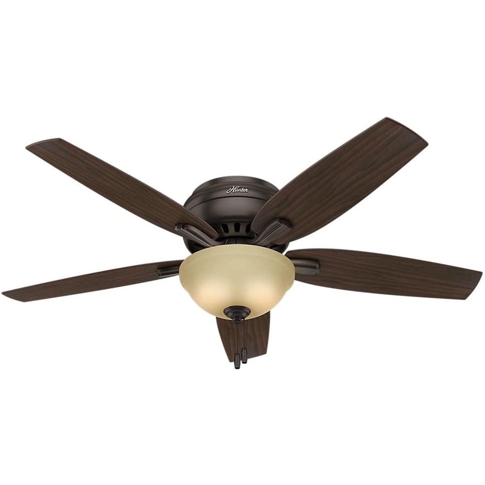 52" Newsome 5 - Blade Flush Mount Ceiling Fan with Pull Chain and Light Kit Included