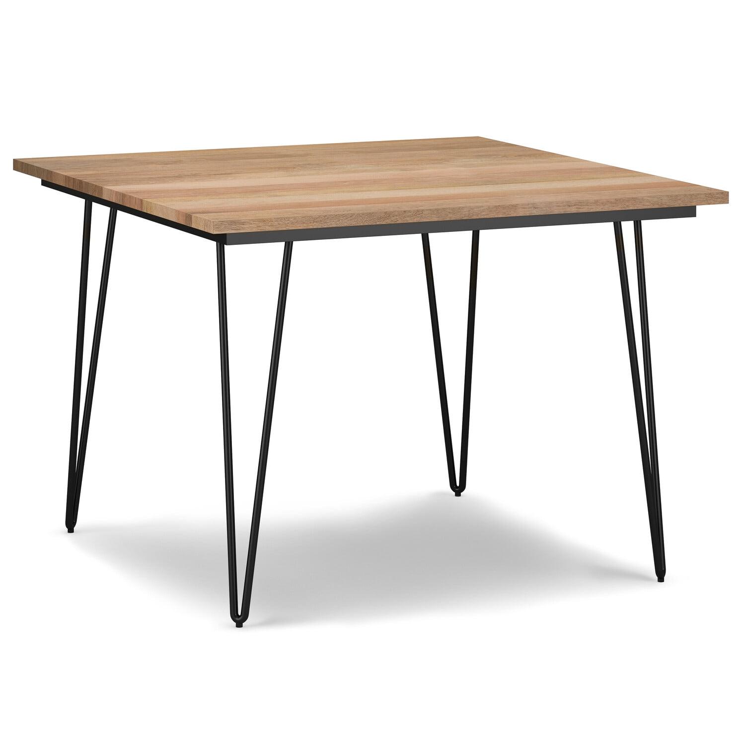 Hunter SOLID WOOD and Iron 42x42" Square Industrial Dining Table in Natural