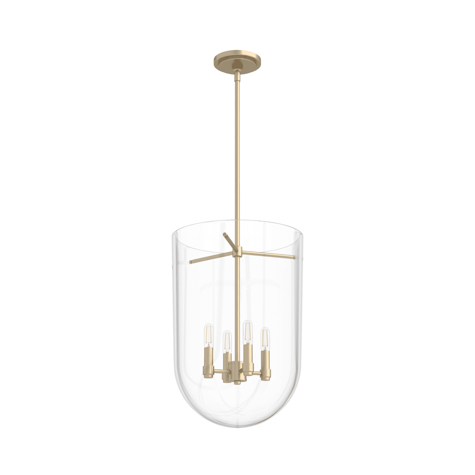 Alturas Gold Bell-Shaped Clear Glass Nickel Pendant Light