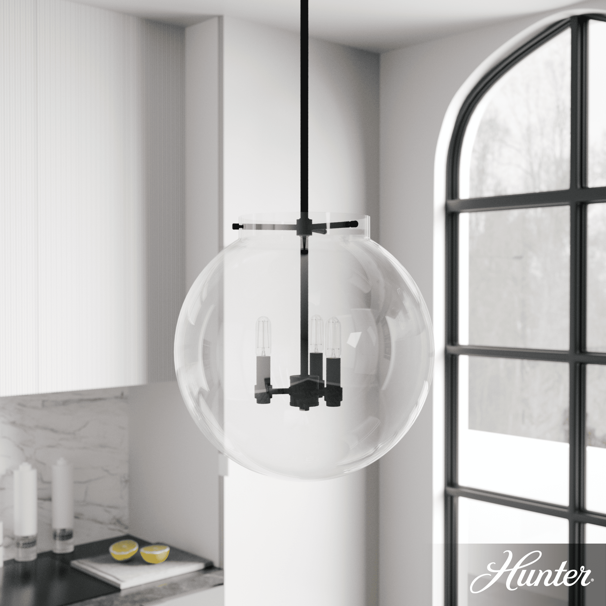 Hunter Fan Sacha 3 - Light Single Globe Pendant
