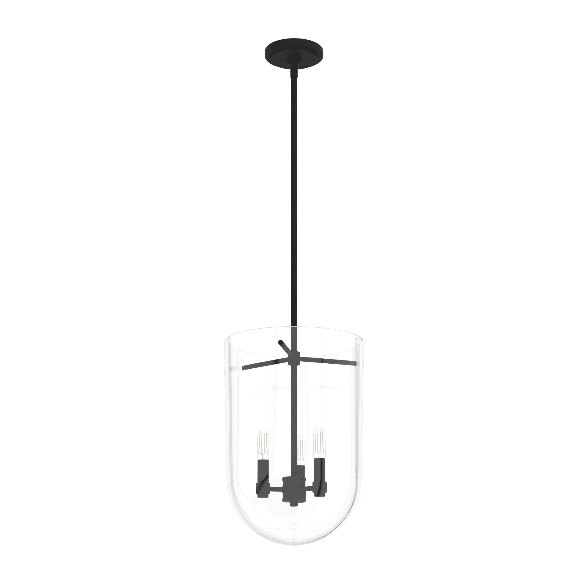 Sacha 16'' Black Modern LED Glass Bell-Shaped Pendant