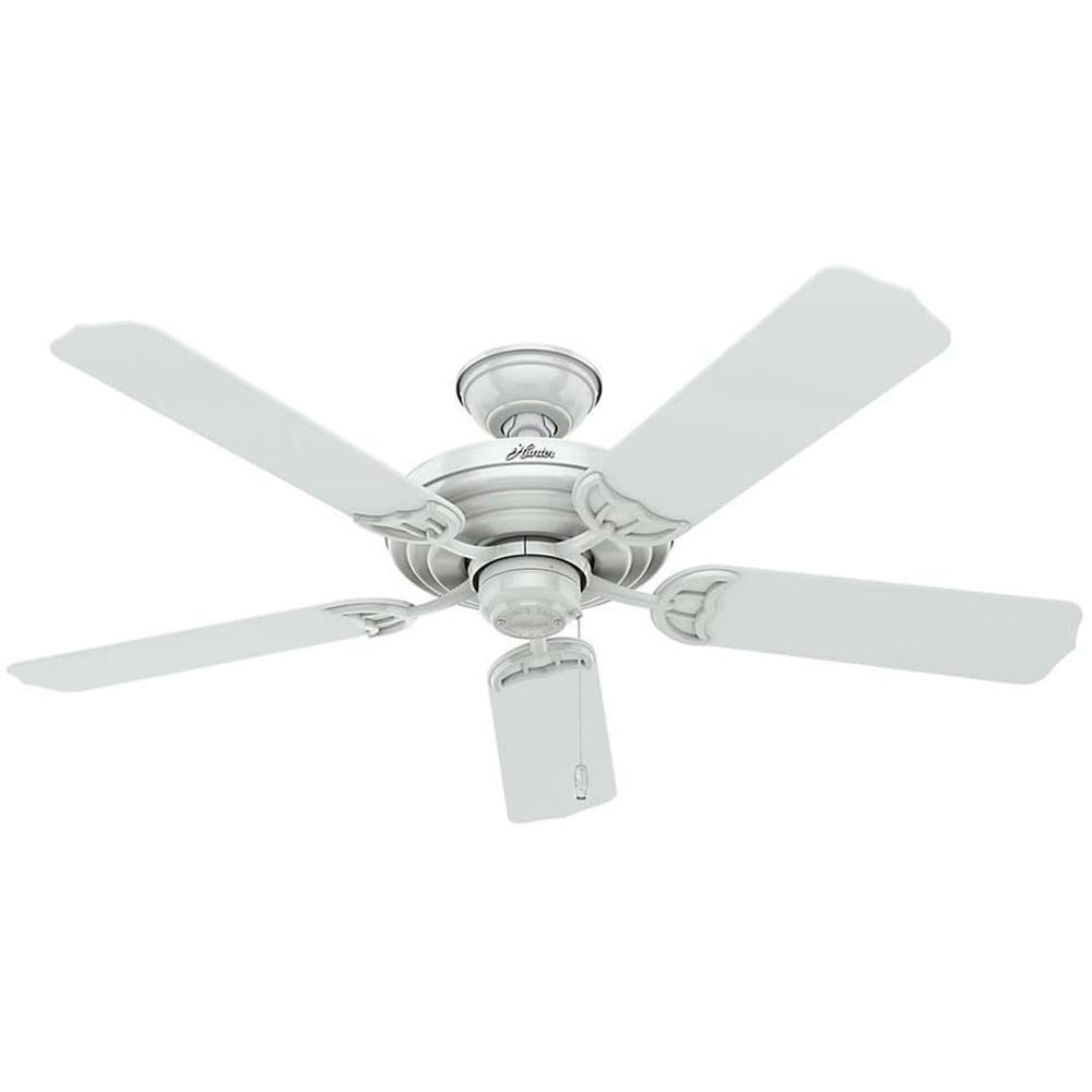 Hunter 52" White Indoor/Outdoor Ceiling Fan with Reversible Blades