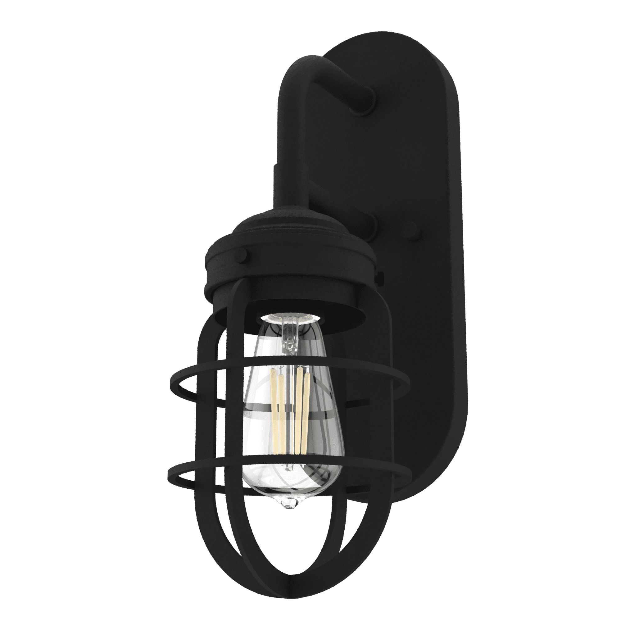 Starklake Dimmable Black Iron Outdoor Wall Sconce