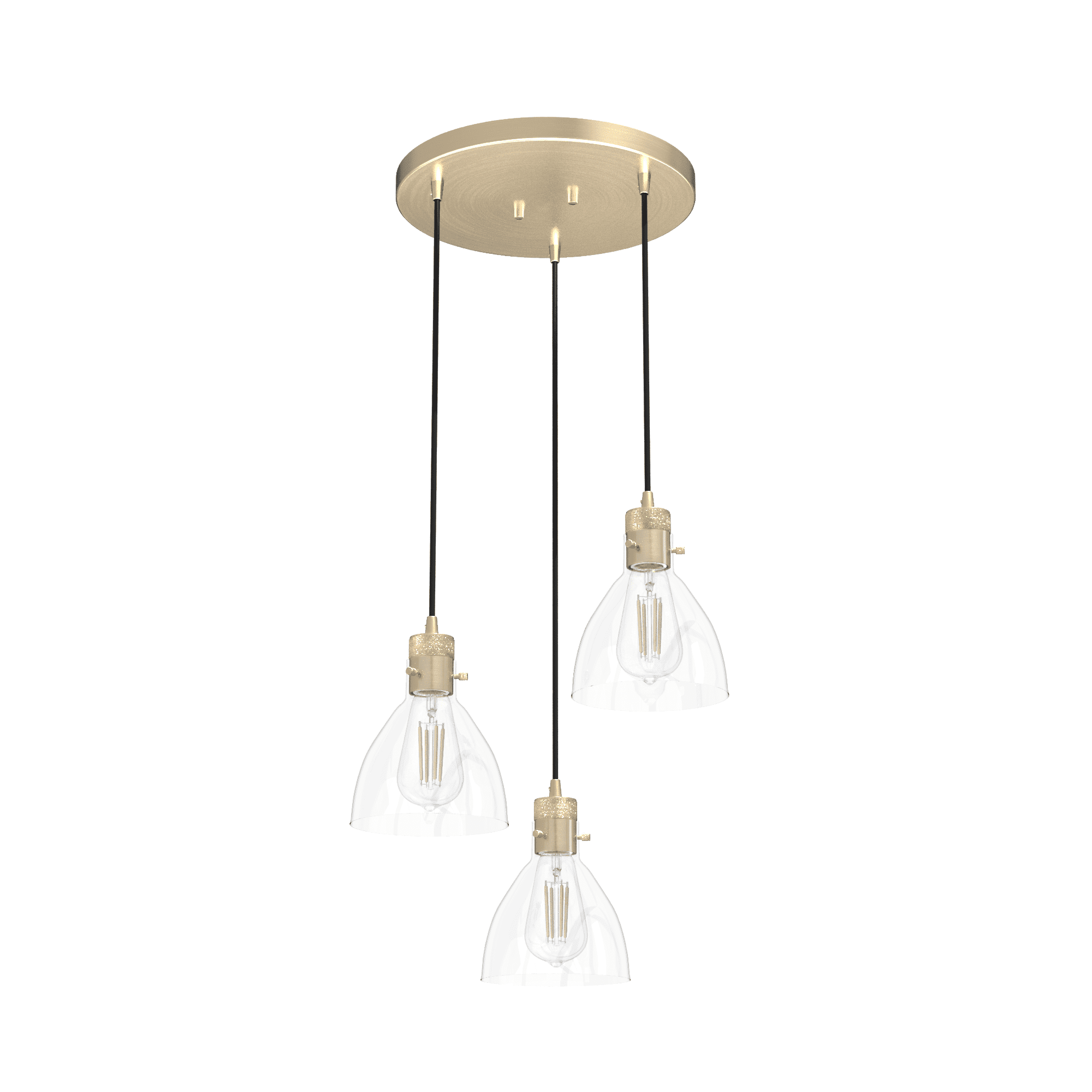 Van Nuys 3-Light Alturas Gold LED Glass Cluster Pendant