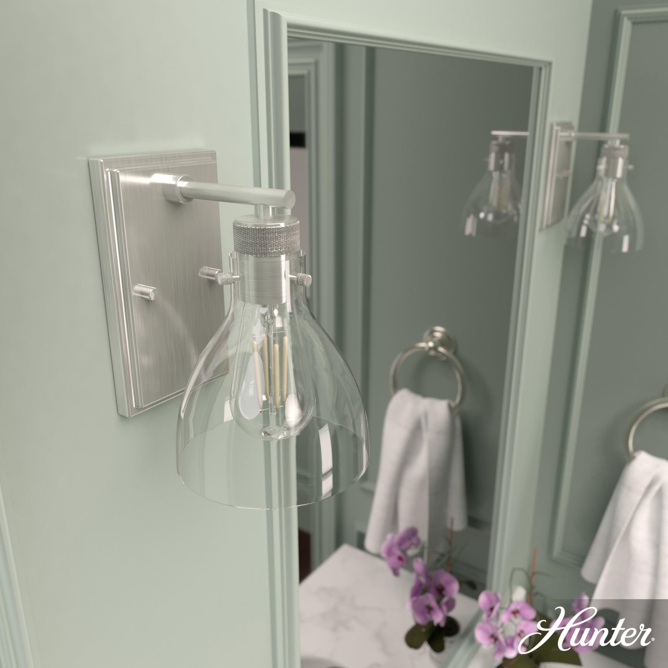 Hunter Van Nuys Brushed Nickel 1 Light Sconce Wall Light Fixture