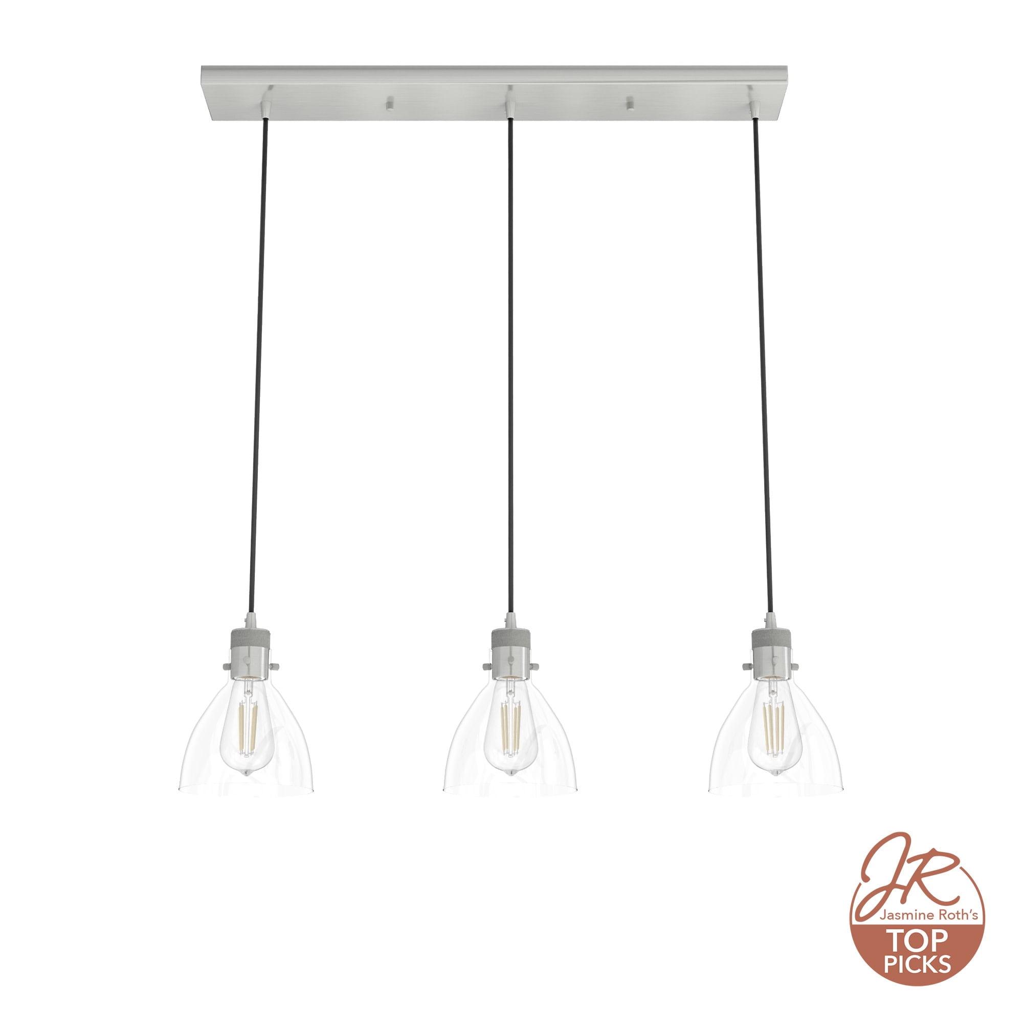 Van Nuys Brushed Nickel 3-Light Linear Cluster Pendant