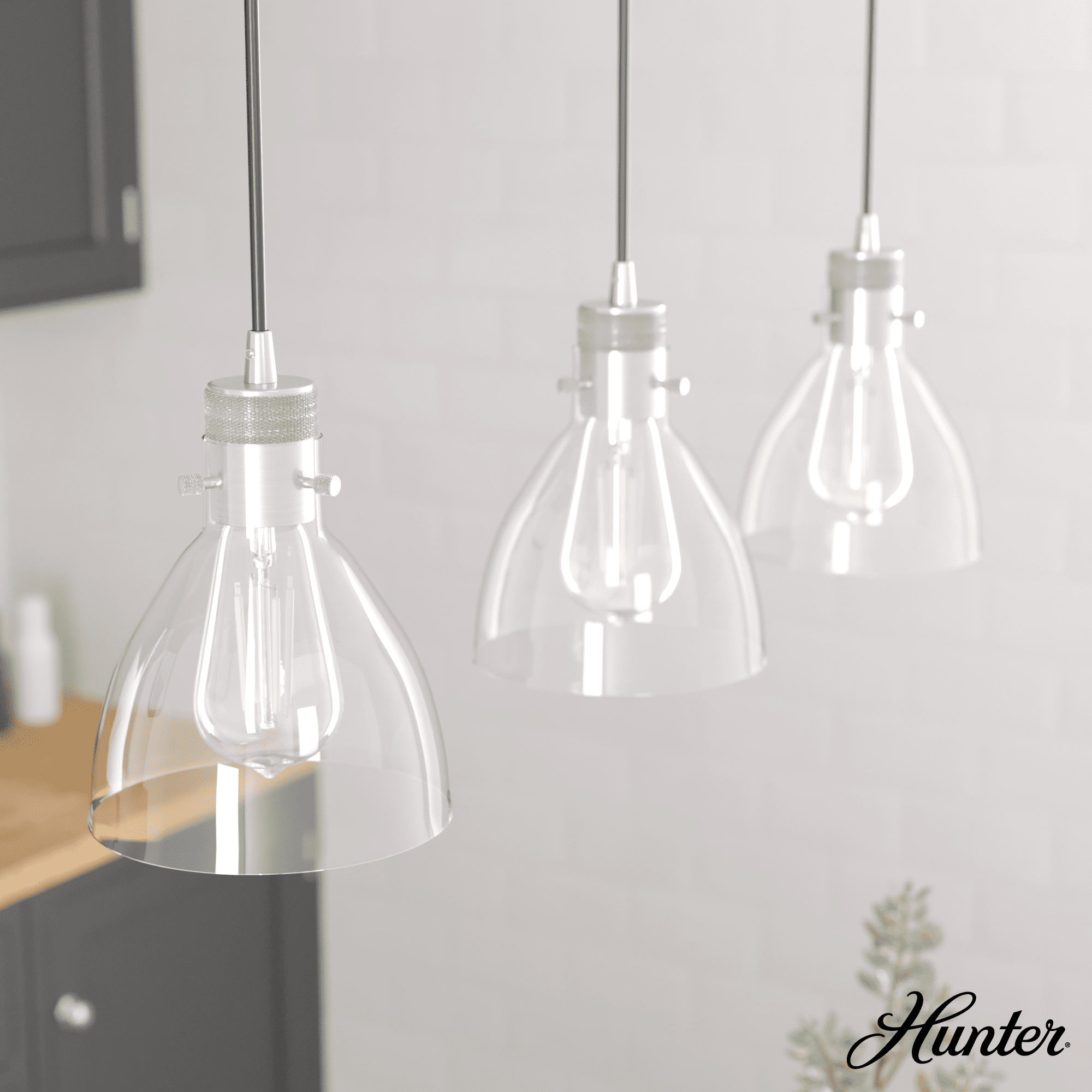 Hunter Fan Van Nuys 3 Light Linear Cluster Pendant