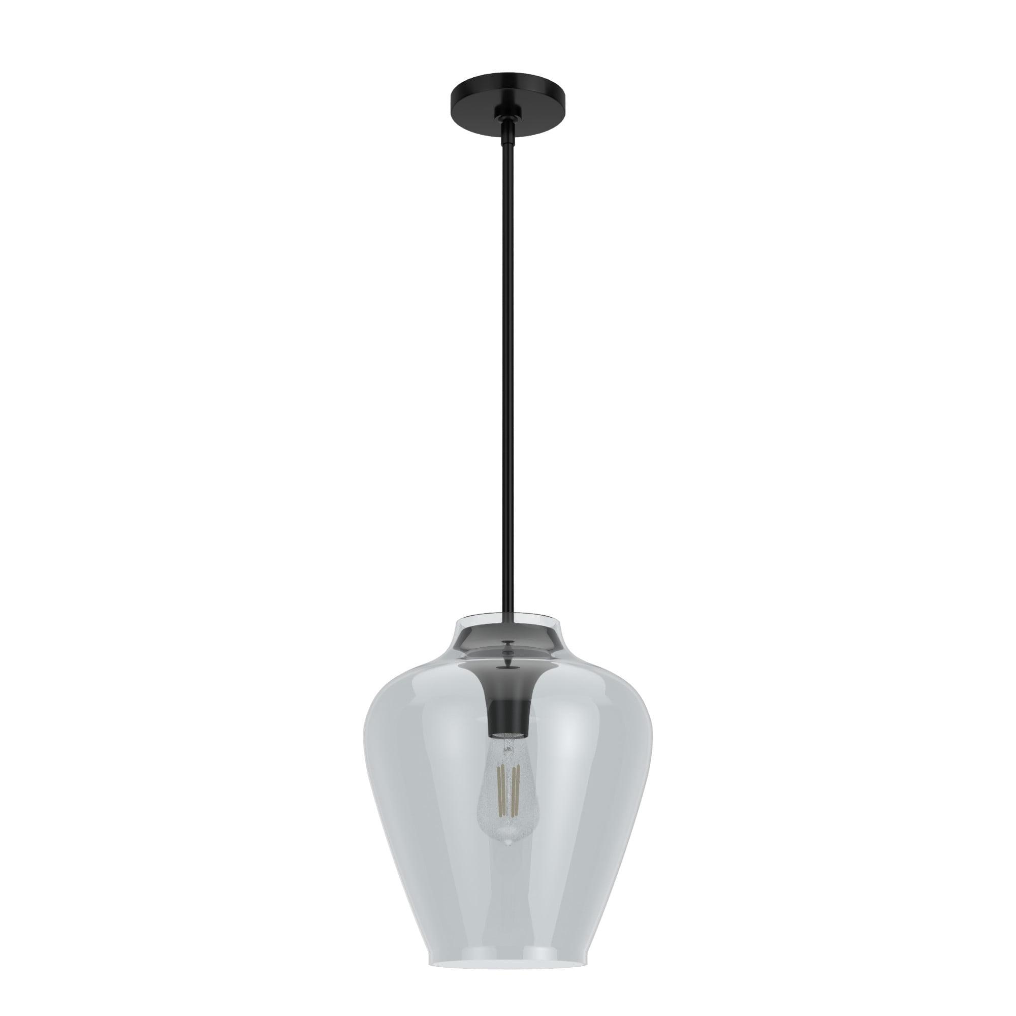 Hunter Vidria Matte Black 12" LED Teardrop Pendant Light