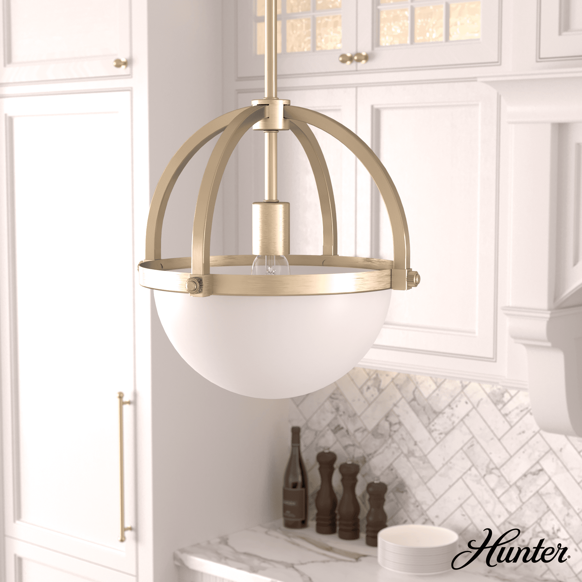 Hunter Fan Wedgefield 1 - Light Shaded Globe Pendant