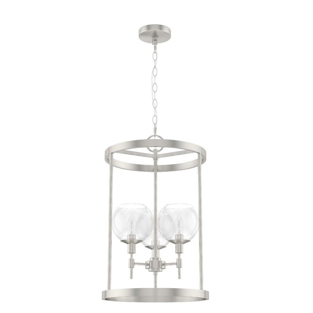 Hunter Xidane 3-Light Brushed Nickel Pendant with Glass Globes