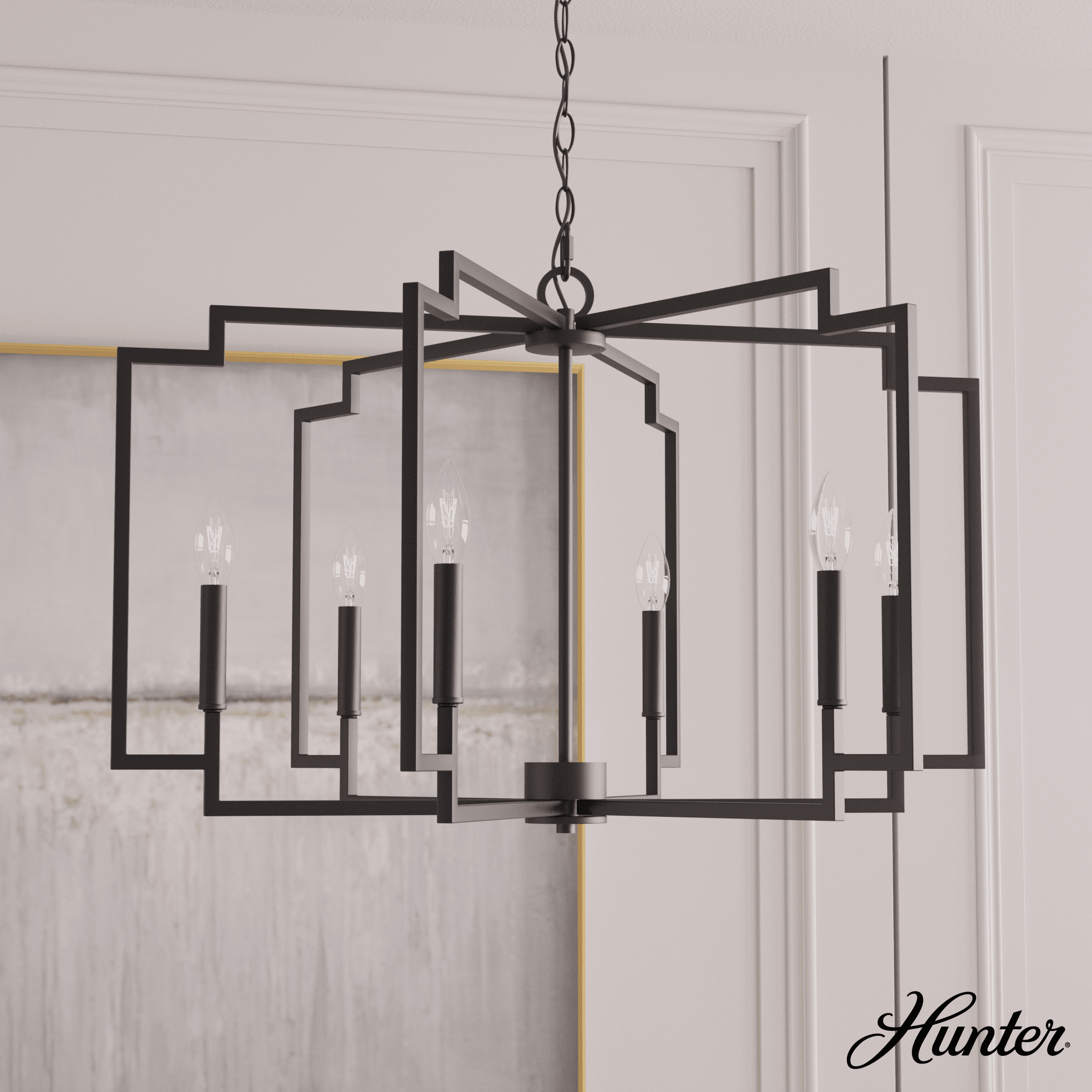 Hunter Fan Hunter 30 Inch Zoanne 6 Light Chandelier Ceiling Light Fixture