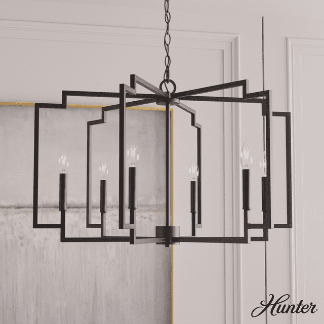 Hunter Fan Hunter 30 Inch Zoanne 6 Light Chandelier Ceiling Light Fixture