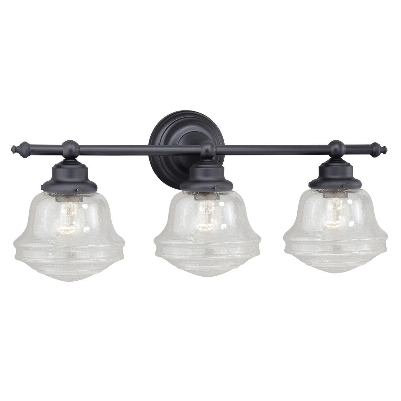 Huntley 3-Light Bronze Schoolhouse Vanity Fixture