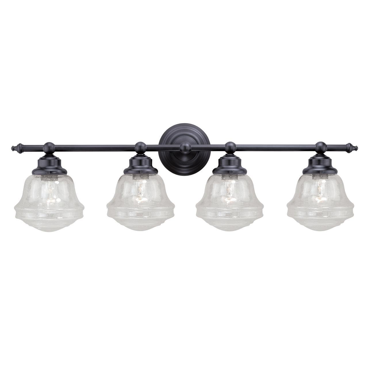 Huntley 4 Light Bronze Farmhouse Schoolhouse Bathroom Vanity Fixture