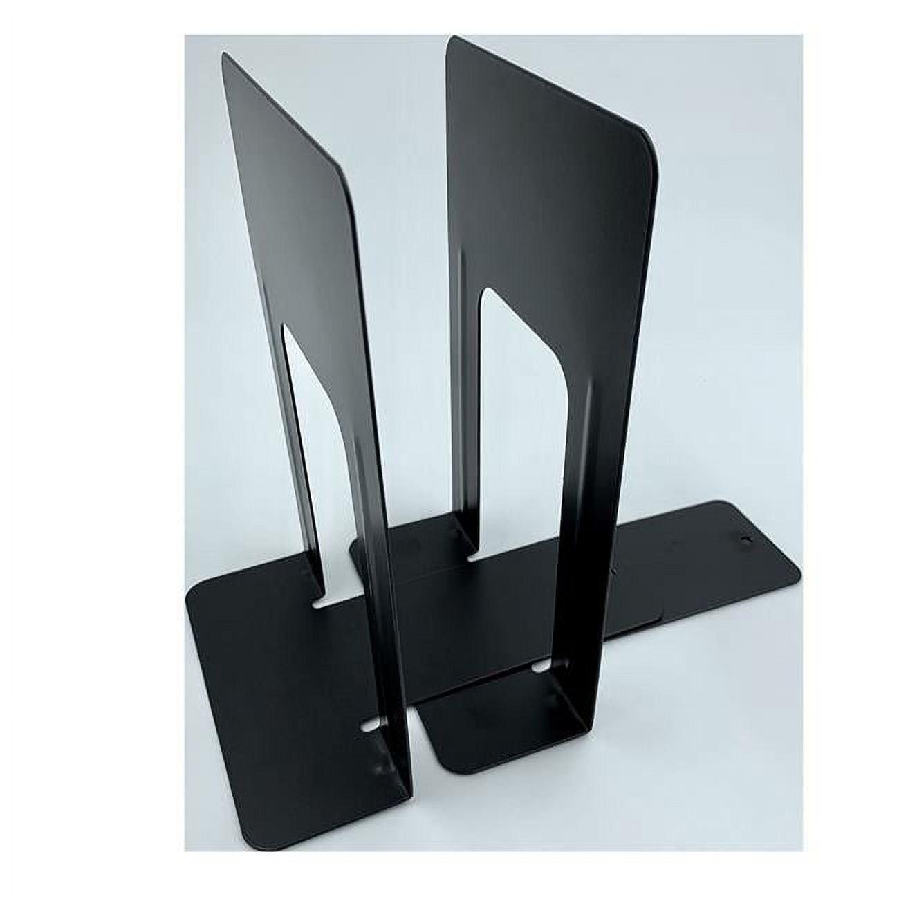 Huron 9-inch Black Steel Non-Skid Bookends - Pack of 2