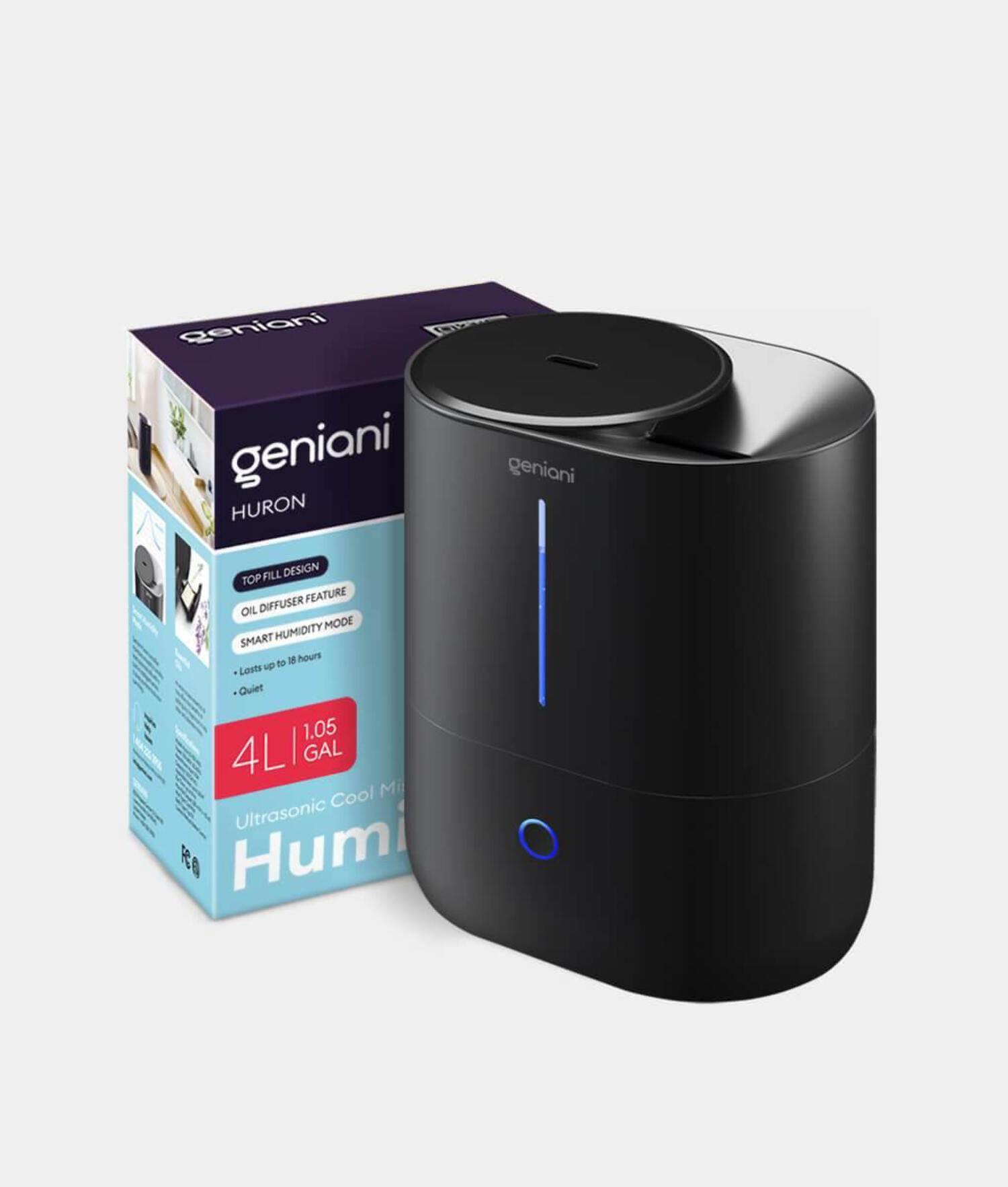 Geniani 4L Black Ultrasonic Cool Mist Humidifier with Touch Control