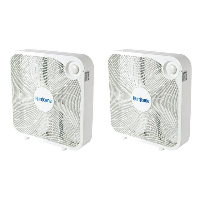 Hurricane Hurricane 20" Classic Series Floor Box Fan with 3 Speed Settings, 2 Pack, White (Set of 2)
