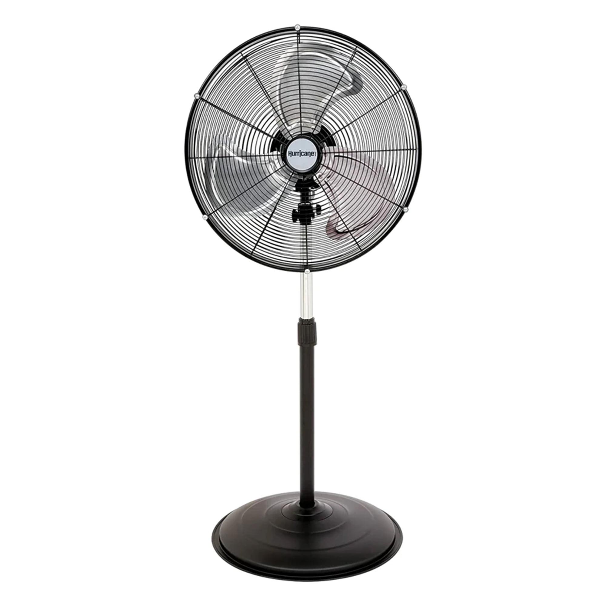 Hurricane Oscillating Stand Fan – 3-Speed, Quiet, Powerful, Adjustable Height, Durable Design for Home, Office, and Greenhouse