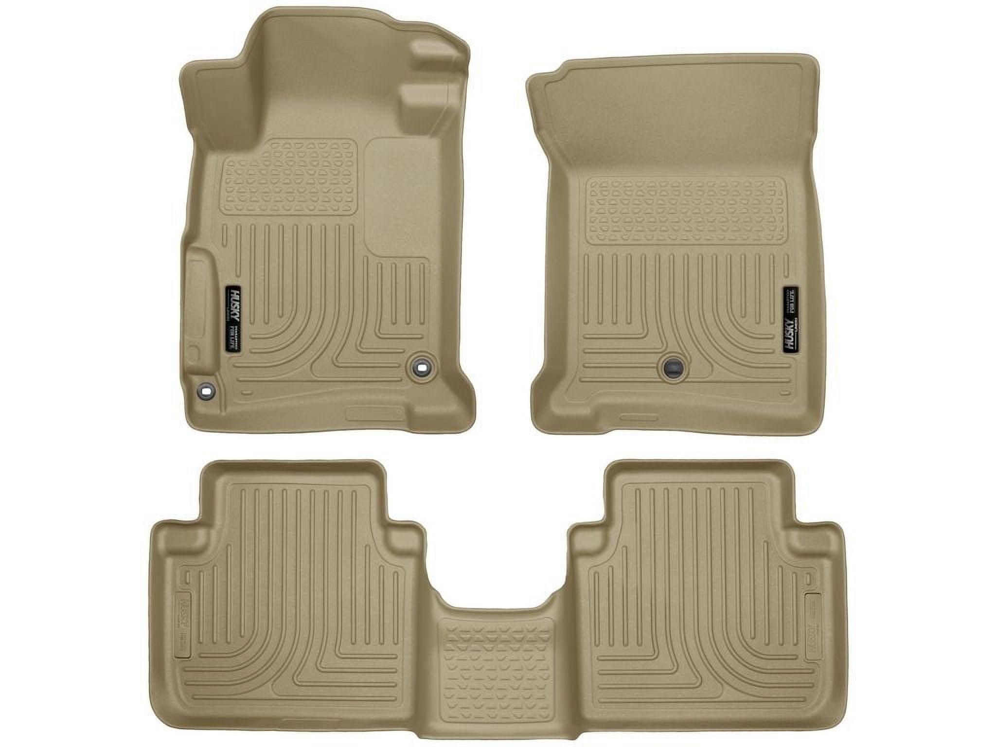 Husky Liners by RealTruck Weatherbeater Floor Mats Fits 2013-2017 Honda Accord Sedan Front & 2nd Row, 3-pc Tan-98483