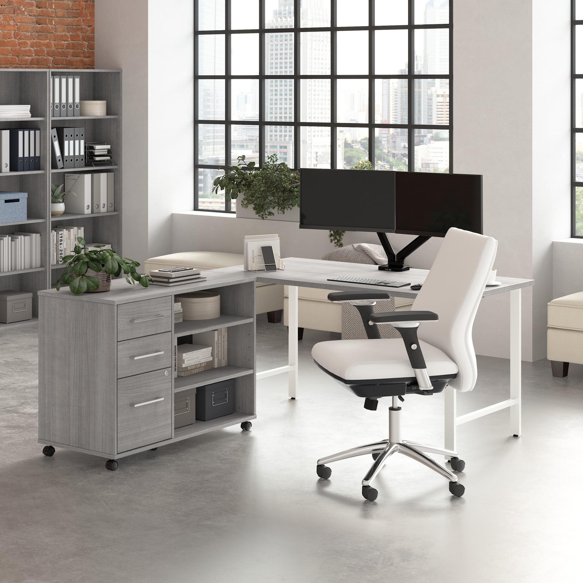 Bush Business Furniture Hustle 60W X 30D Computer Desk And Storage Cabinet With Drawers And Shelves