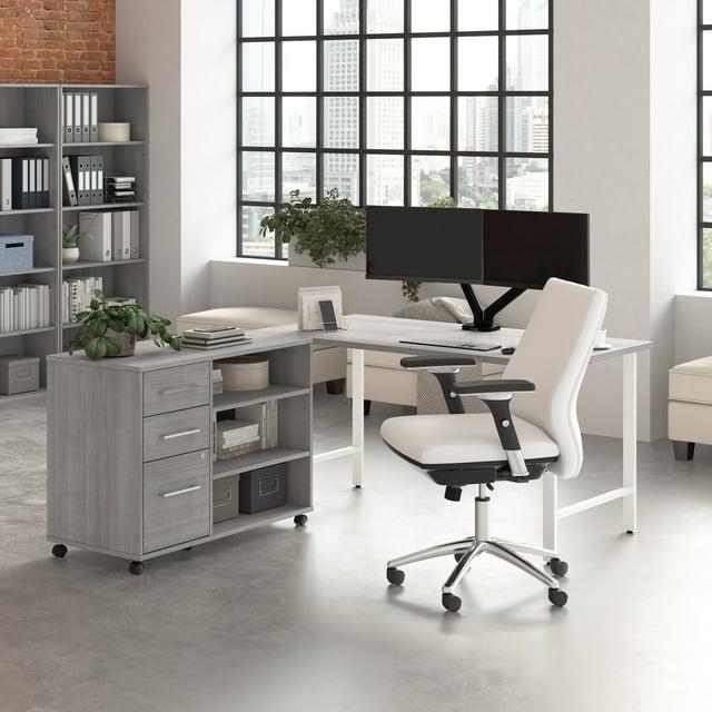Bush Business Furniture Hustle 60W X 30D Computer Desk And Storage Cabinet With Drawers And Shelves