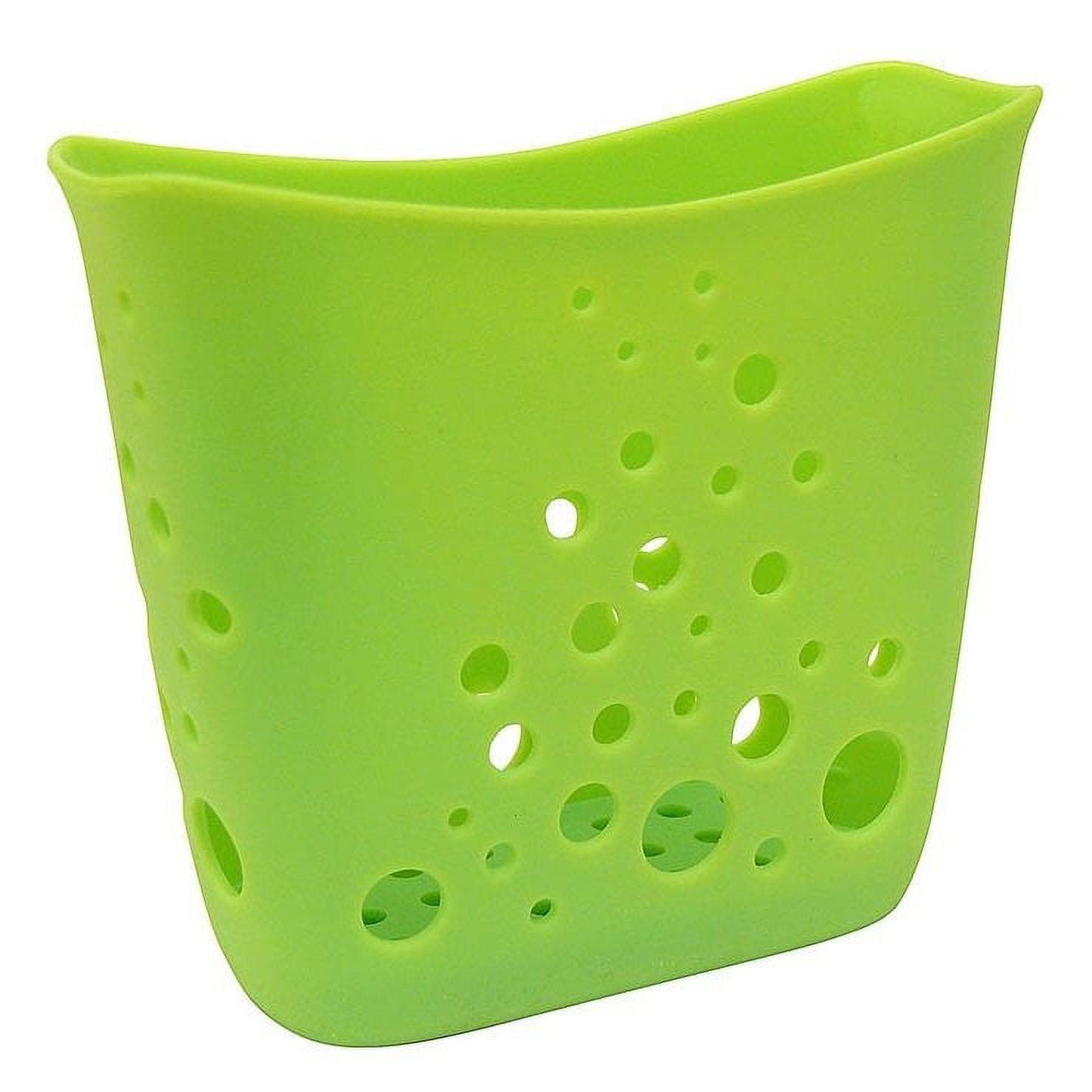 Green Polypropylene Suction Mount Sink Sponge Caddy