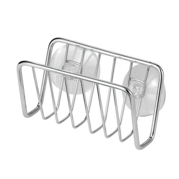 FZM Sponge Holder for Kitchen Sink Stainless Steel Suction Cup Sponge Caddy Silver Storage Rack