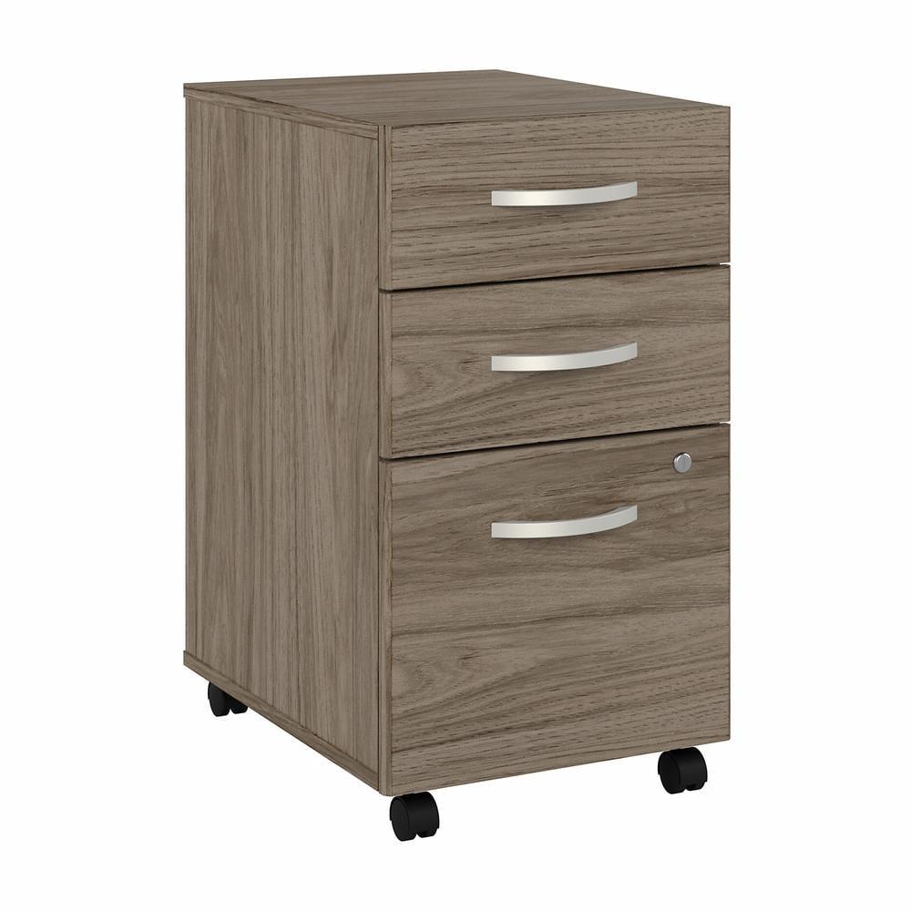 Hybrid 3 Drawer Mobile File Cabinet in Modern Hickory - Engineered Wood