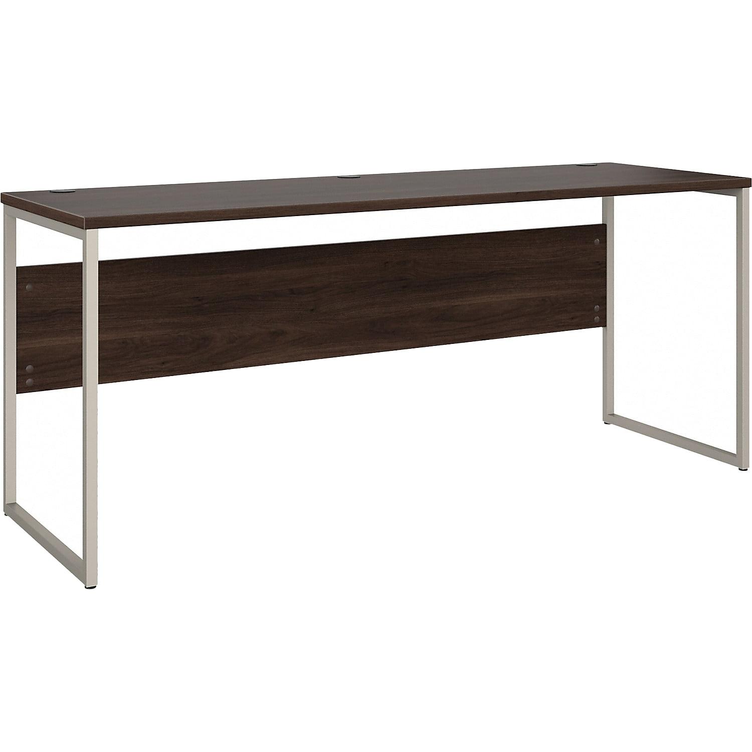 Black Walnut 71" Modern Home Office Desk with Metal Legs