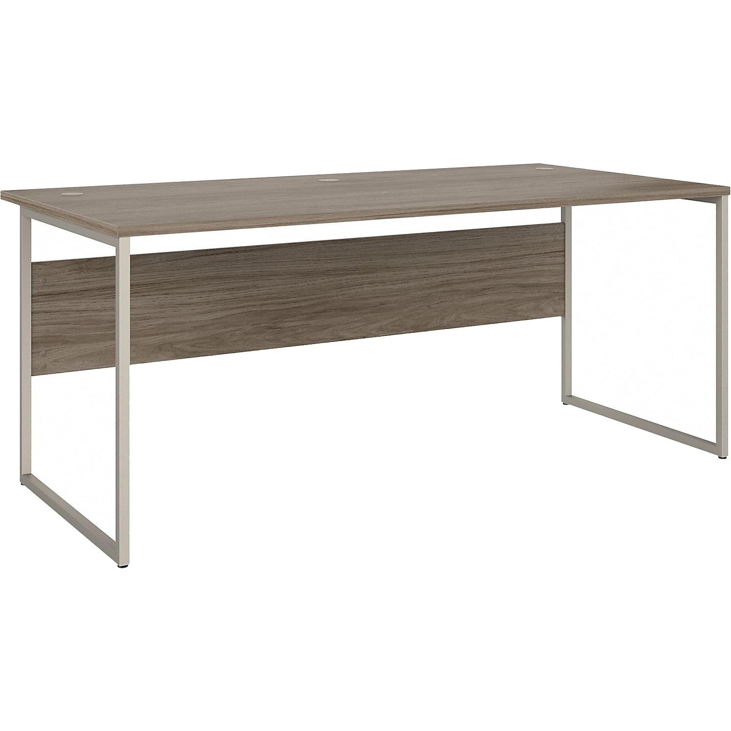 Modern Hickory 72" Wide Home Office Desk with Metal Legs