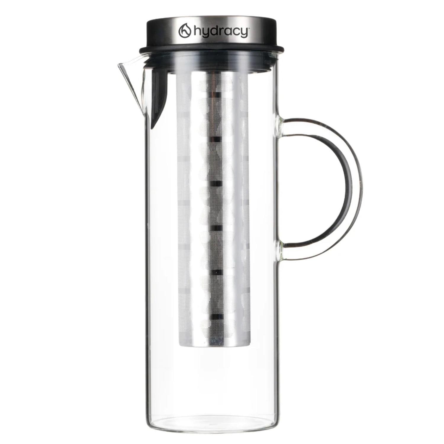 MODERN WALLS LLC B07WS8D4KF Cold Brew Coffee Maker - Large Glass Infusion Pitcher 1.6 Quarts 52Oz - Iced Coffee & Iced Tea Pitcher With Stainless Steel Lid & Fruit Infusion Tube - Perfect For Home Or Office