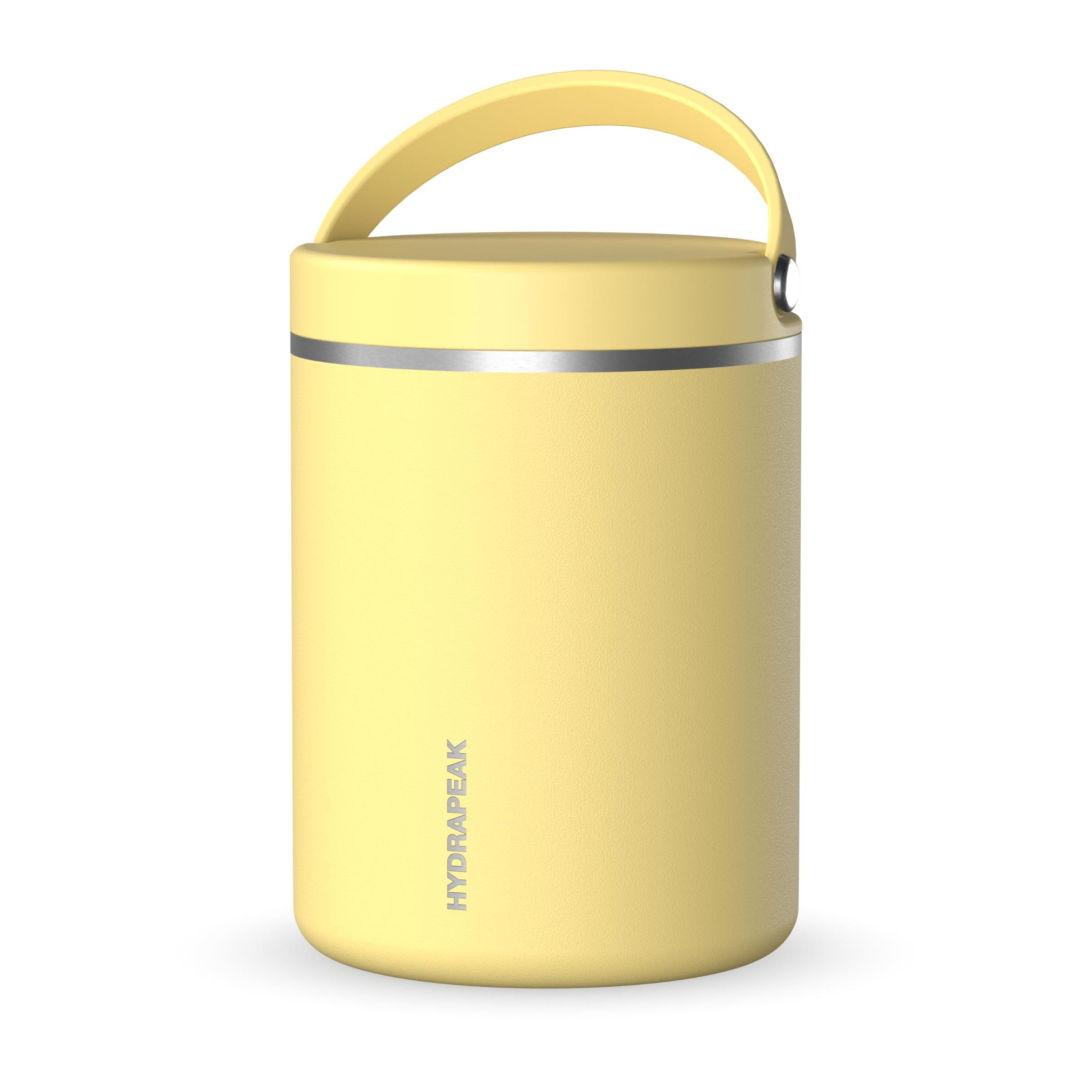 Hydrapeak 32 Oz Stainless Steel Vacuum Insulated Wide Mouth Leak-proof Thermos Food Jar For Hot And Cold, 10 Hours Hot 16 Hours Cold (Canary)