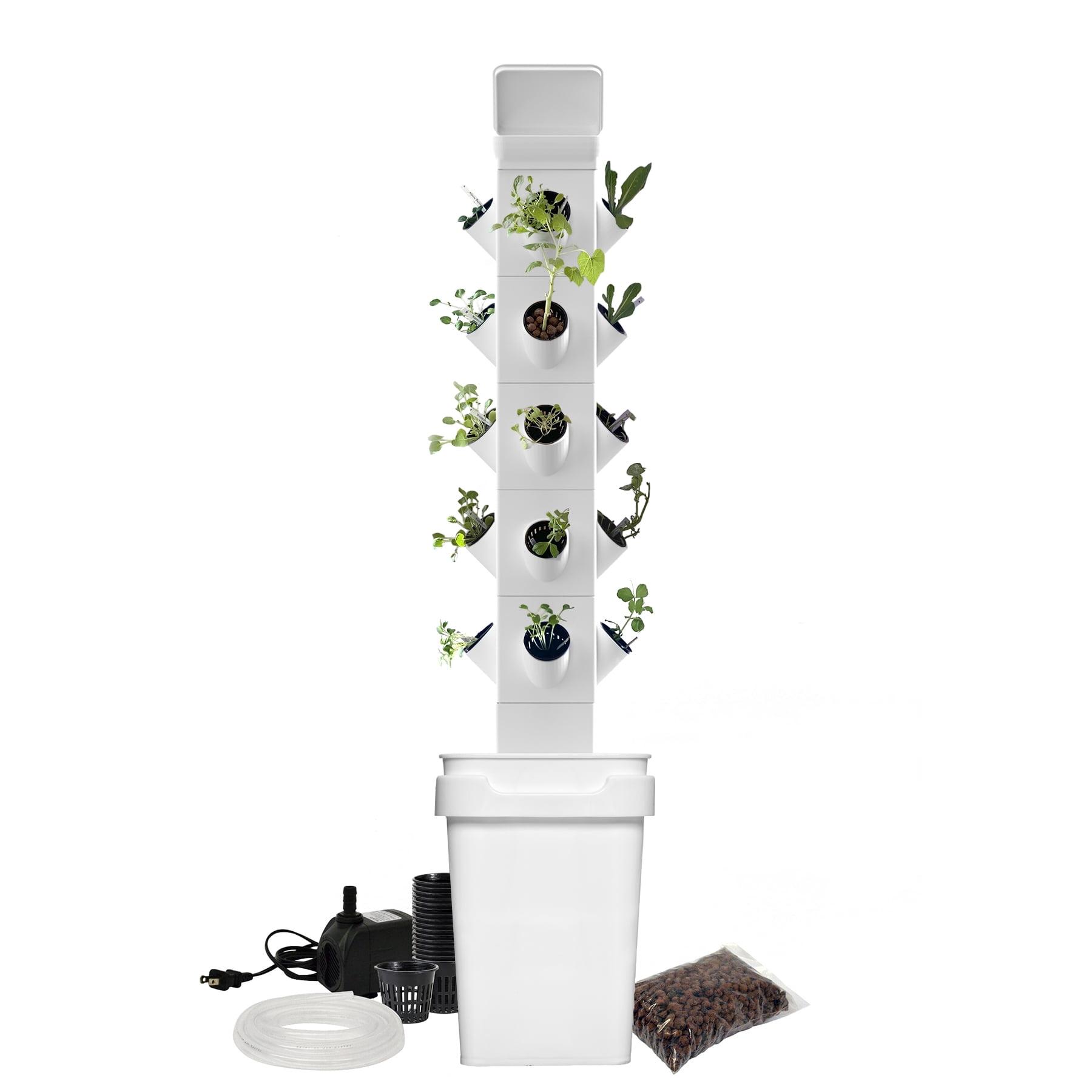 White Vertical Hydroponic Indoor/Outdoor 20 Plant Tower Kit