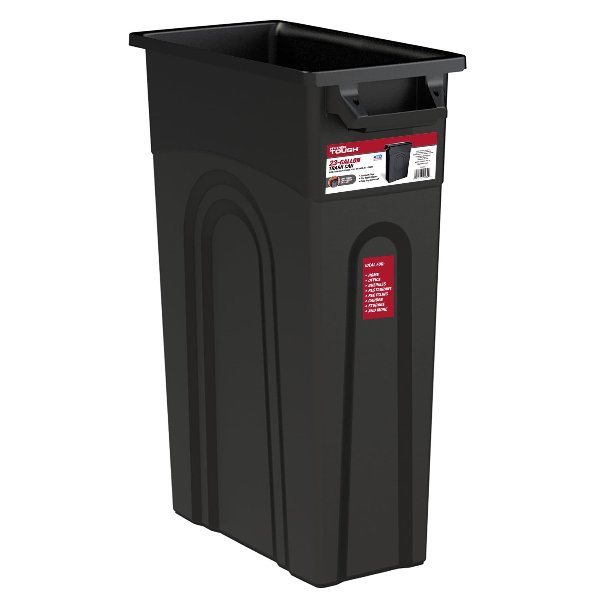 23 Gallon Black Plastic Touchless Kitchen Waste Container